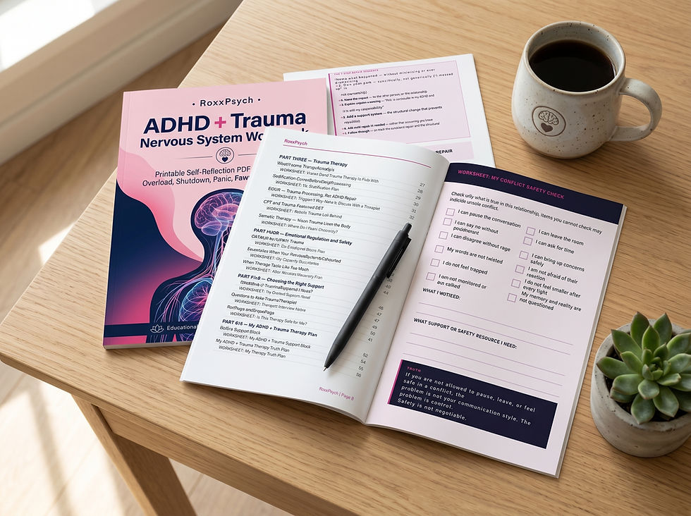 Thumbnail: ADHD Trauma Workbook Printable, Adult ADHD Therapy Worksheets, Emotional Regulat