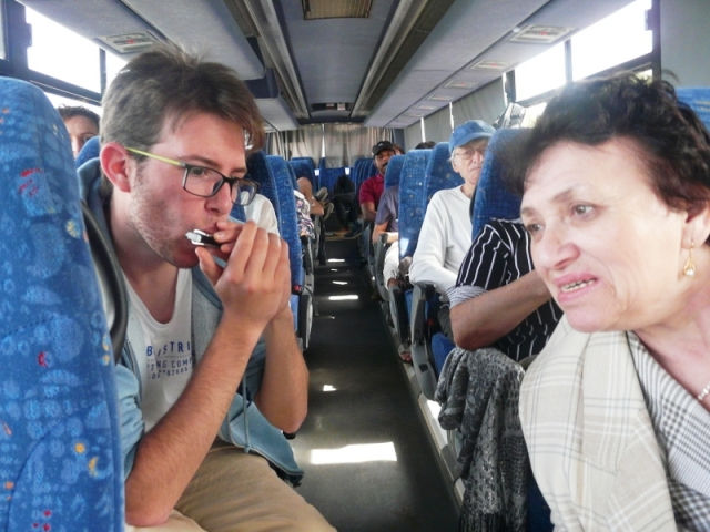 Tal enjoing us in the bus
