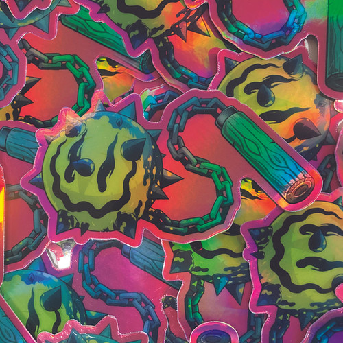 Holo Happy Mace Sticker Creative Forces