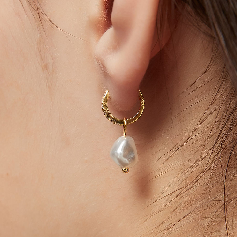 Thumbnail: AMELIE PEARL DROP HOOP 