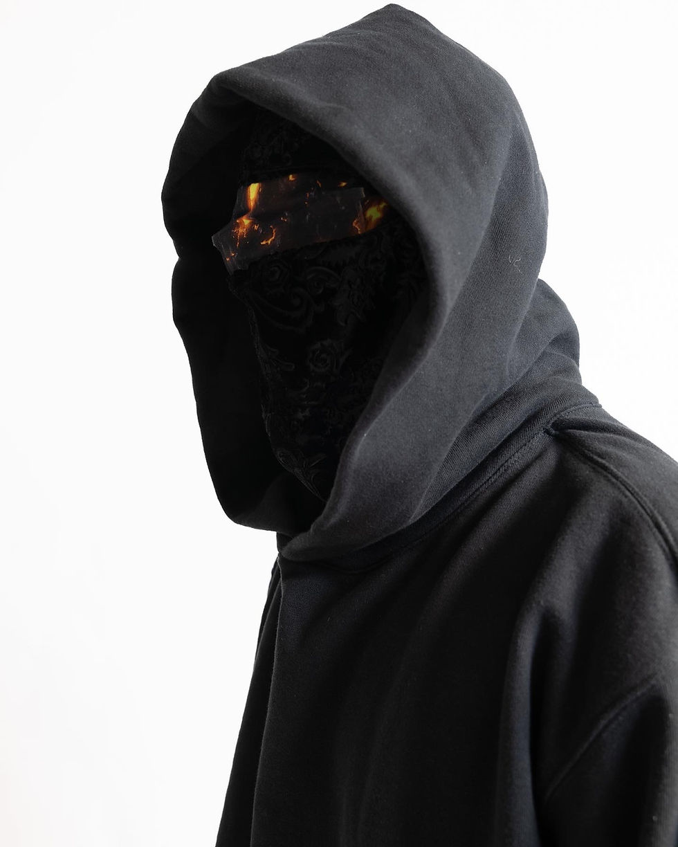 Thumbnail: Layered hoodie Triple Black
