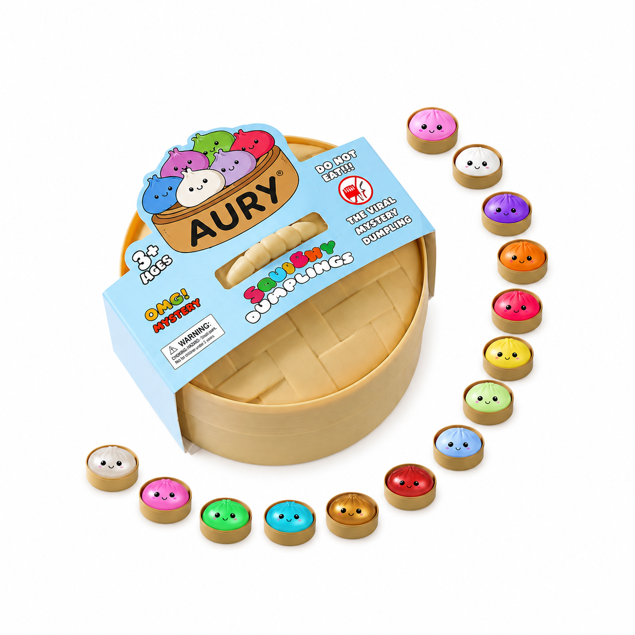AURY Mystery Dumplings Squishy Toy – Blind Box Sensory Fidget Toy for Kids Ages