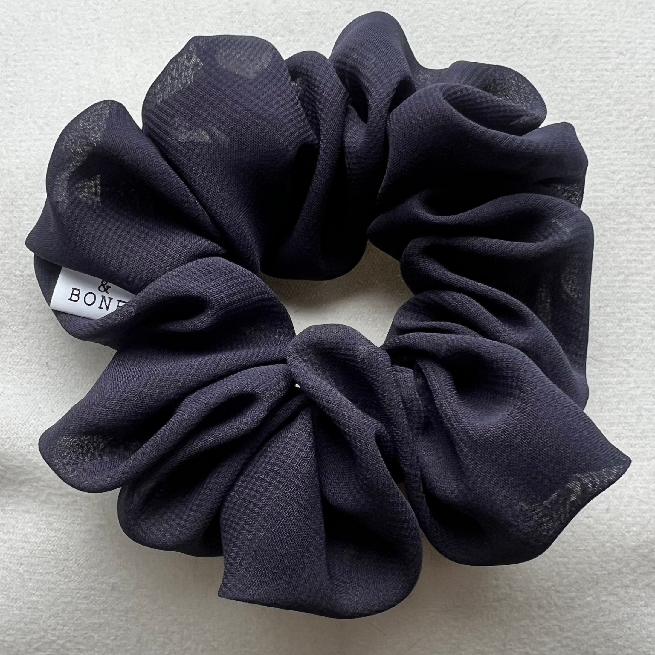 Recycled Classic Scrunchie - Navy Chiffon