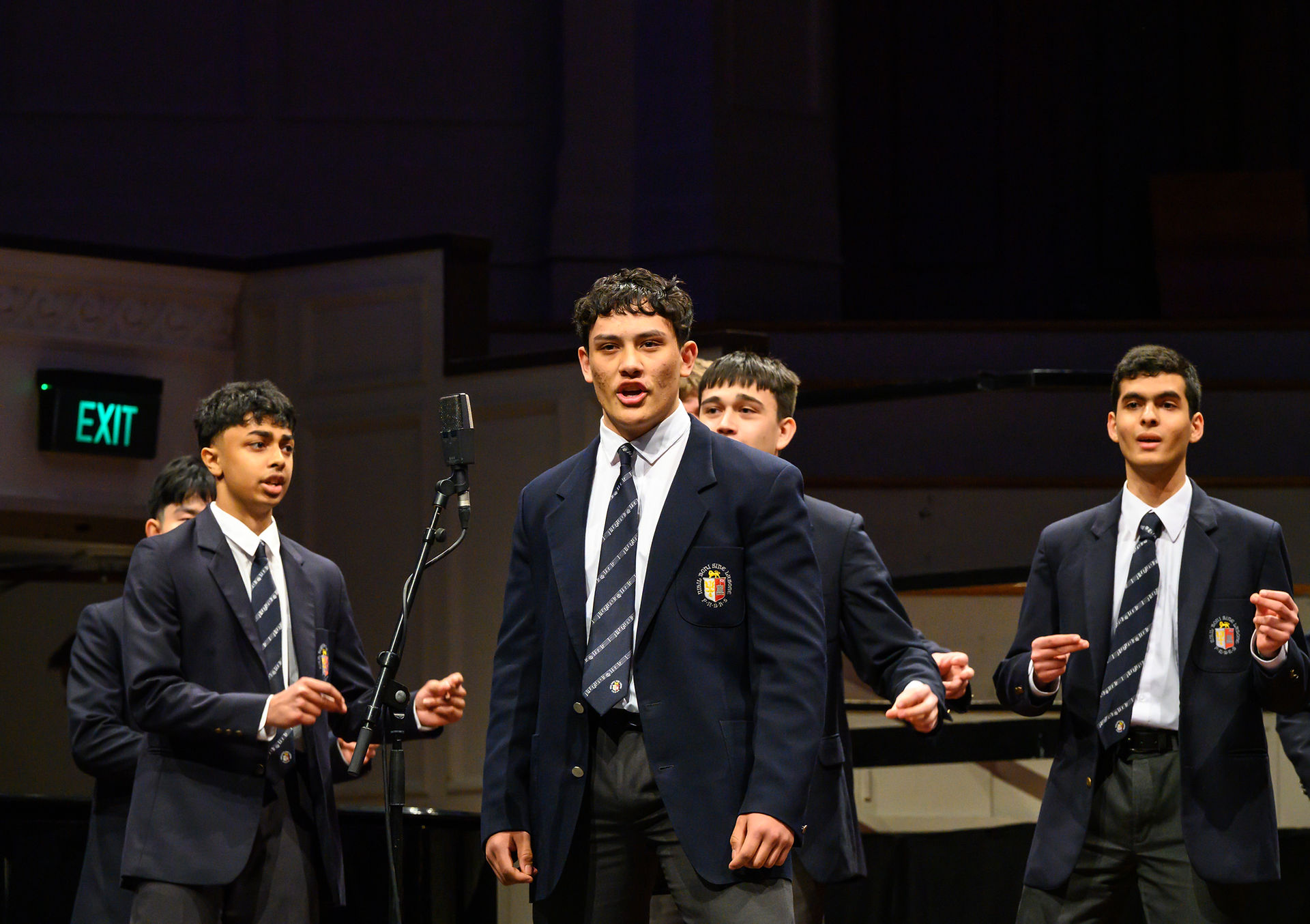 Young males singing 