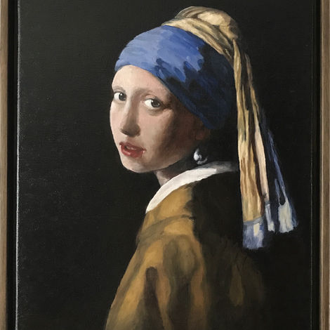 1021, Girl with a Pearl Earring after Jan Vermeer 17th century, oil on canvas 40 x 50 cm