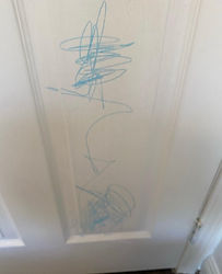 Client's Door With Crayon
