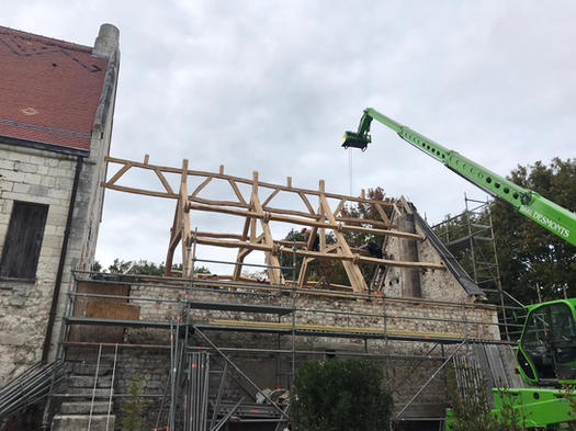 Manoir de l'Aumônerie - Travaux de rénovation du Pressoir - Charpente