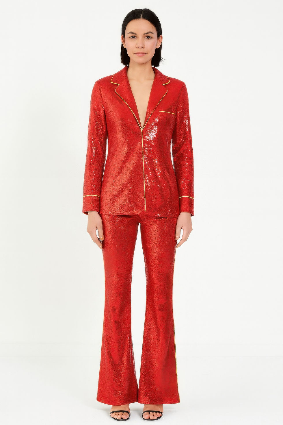 Thumbnail: Sequin Collared Two Piece Set        
