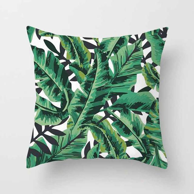 Thumbnail: Vintage Flower Tropical Leaves Cushion Cover