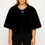 Thumbnail: Faux Fur Cropped Cape With Jeweled Clasp In Black