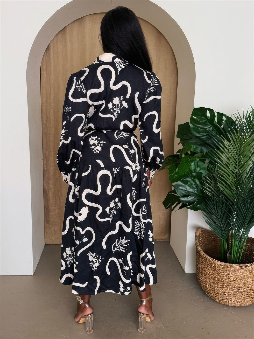 Thumbnail: Botanic Maze Belted Shirt Dress    