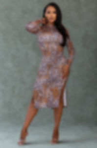 Leopard Cut Out Sexy Midi Dress       