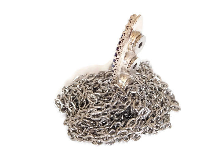 Thumbnail: Sterling SIlver & Blue Drusy Magnet Brooch