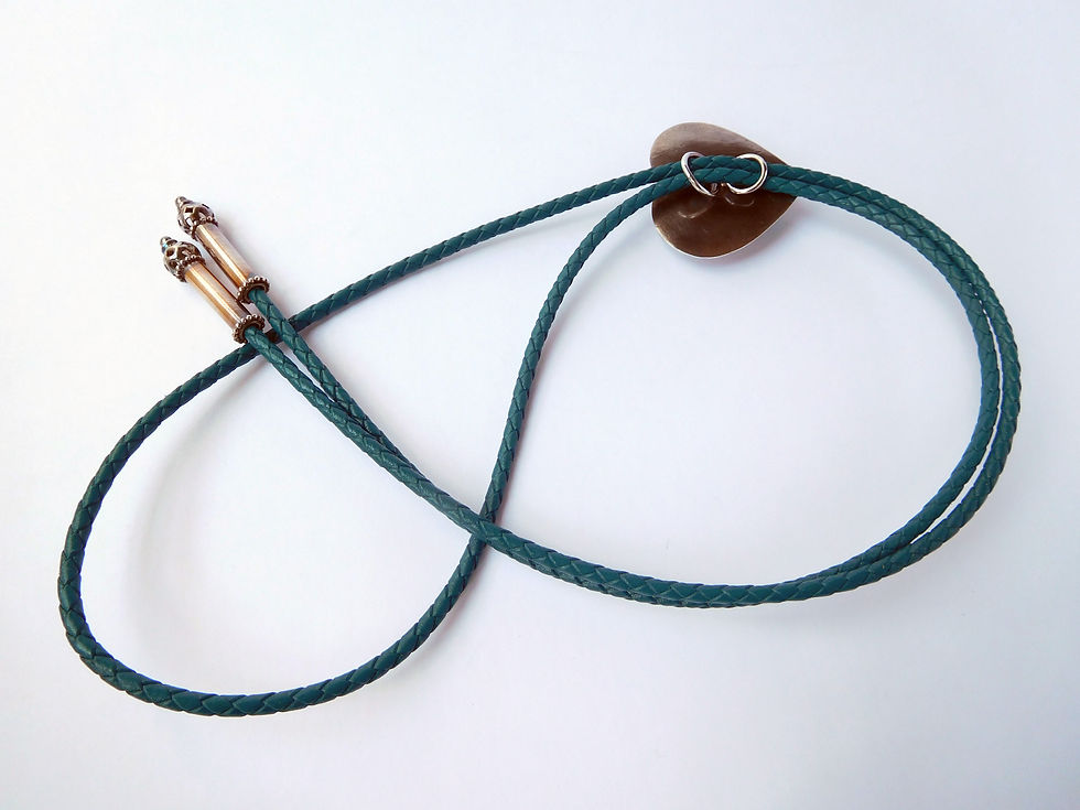 Thumbnail: Sterling Silver Turquoise Heart Leather Bolo Tie