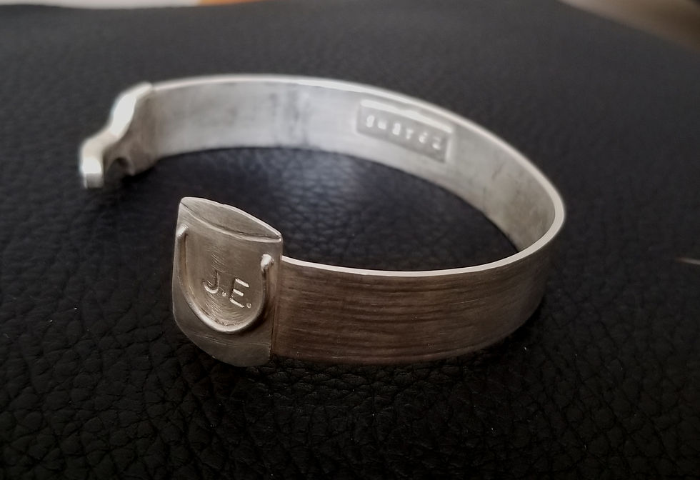 Thumbnail: Custom Sterling Silver Paintbrush Cuff Bracelet