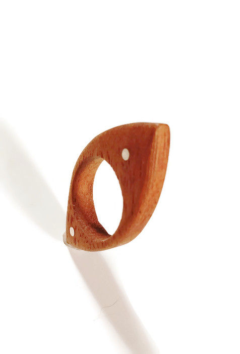 Thumbnail: Sterling SIlver & Wood Evil Eye Ring