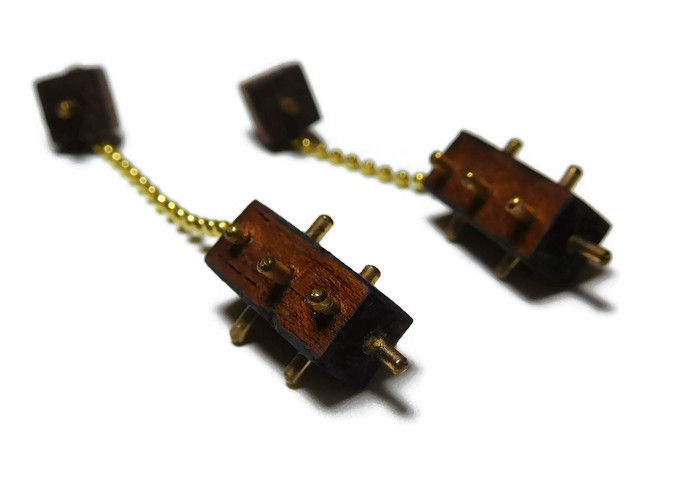Thumbnail: Gold-filled & Wood Spiked Earrings