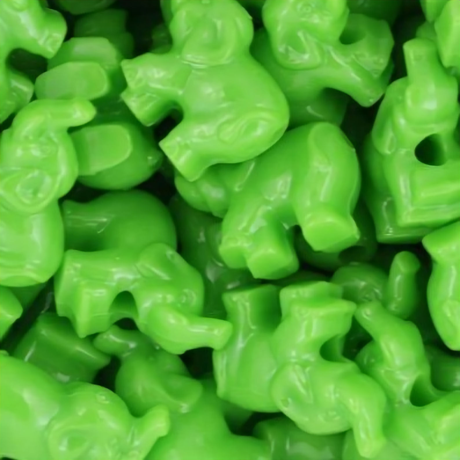 Light green opaque finish, elephant shaped plastic pony beads