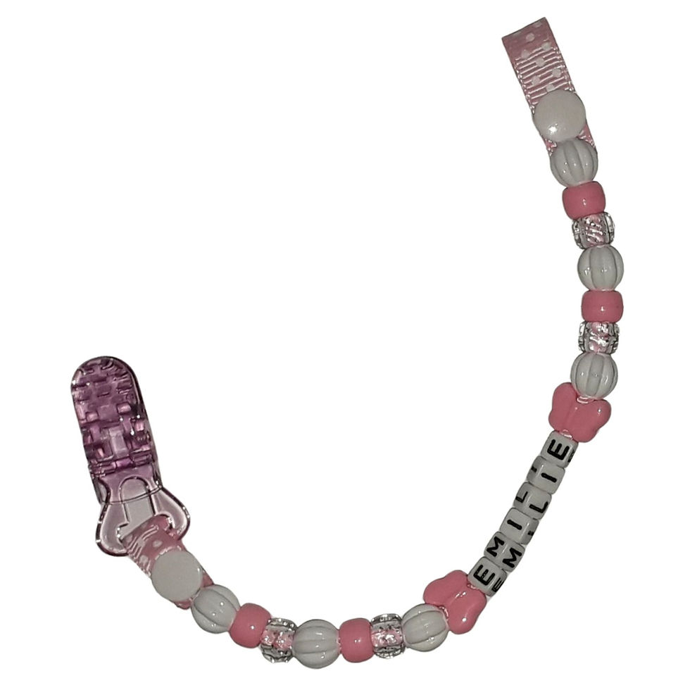 02 Girls Baby Pink Butterfly Personalised Dummy Clip
