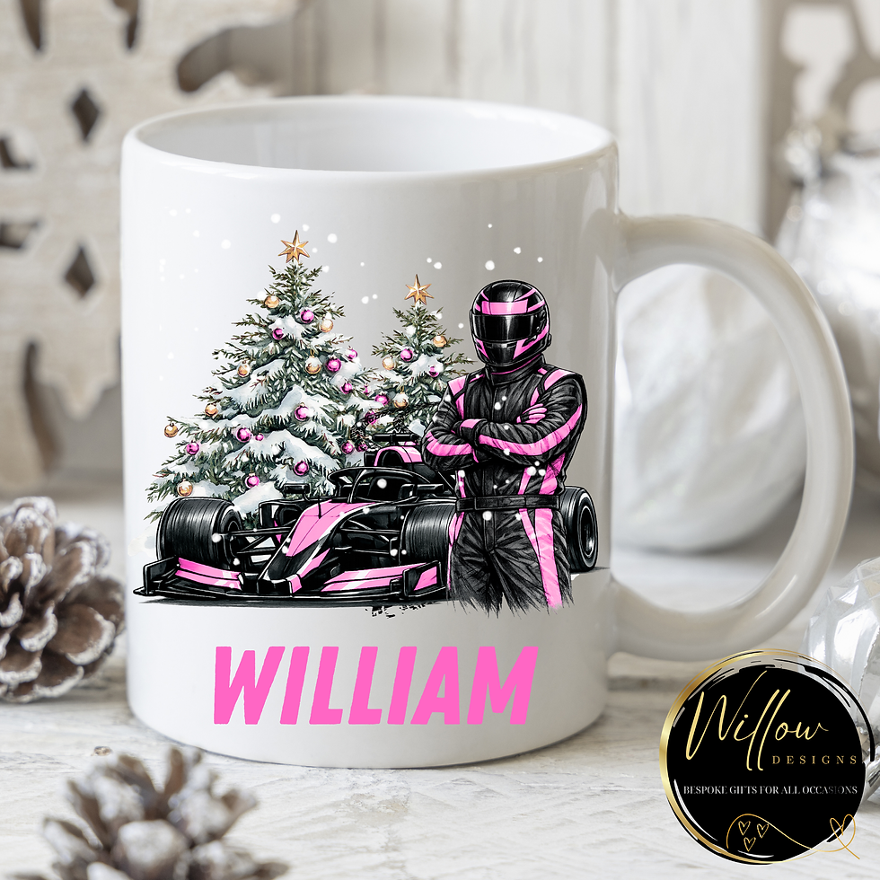 Thumbnail: copy of christmas race car and driver 11oz mug