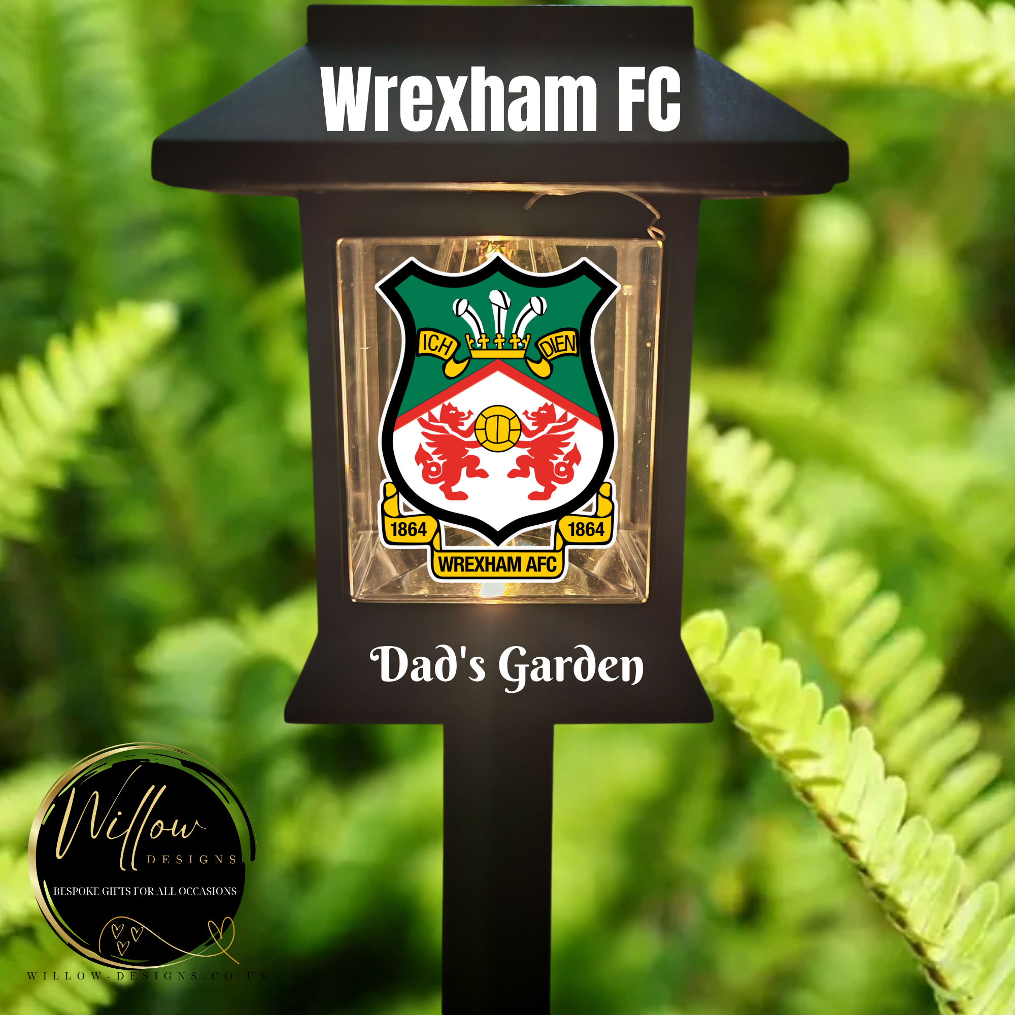 Wrexham fc  solar light any name or message