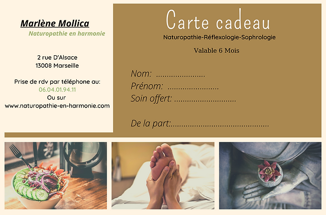 offrez une carte cadeau à vos proches sur une large gamme de soin bien-être