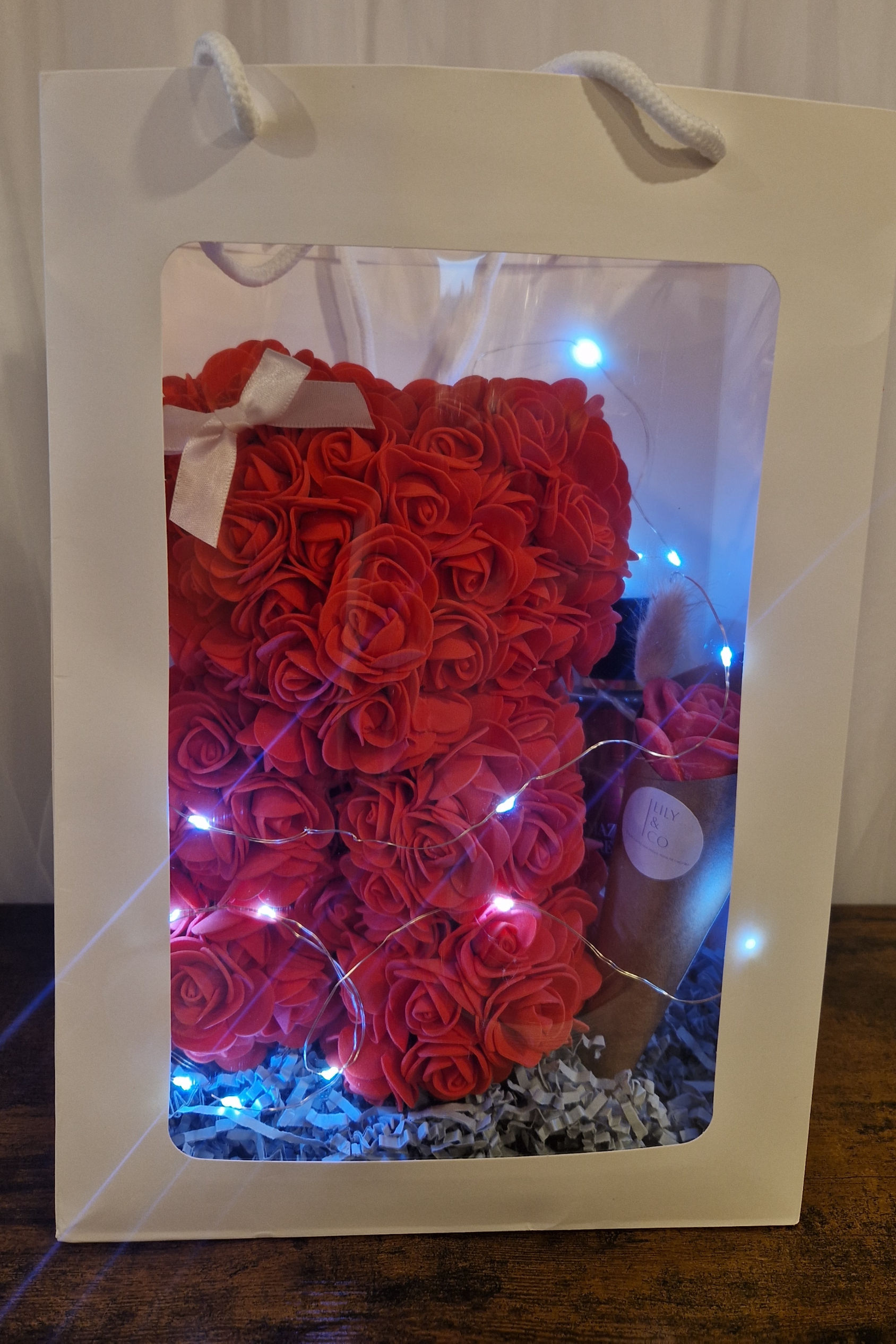 Proposition de coffret cadeau ourson floral / brume parfumée / fondant parfumé