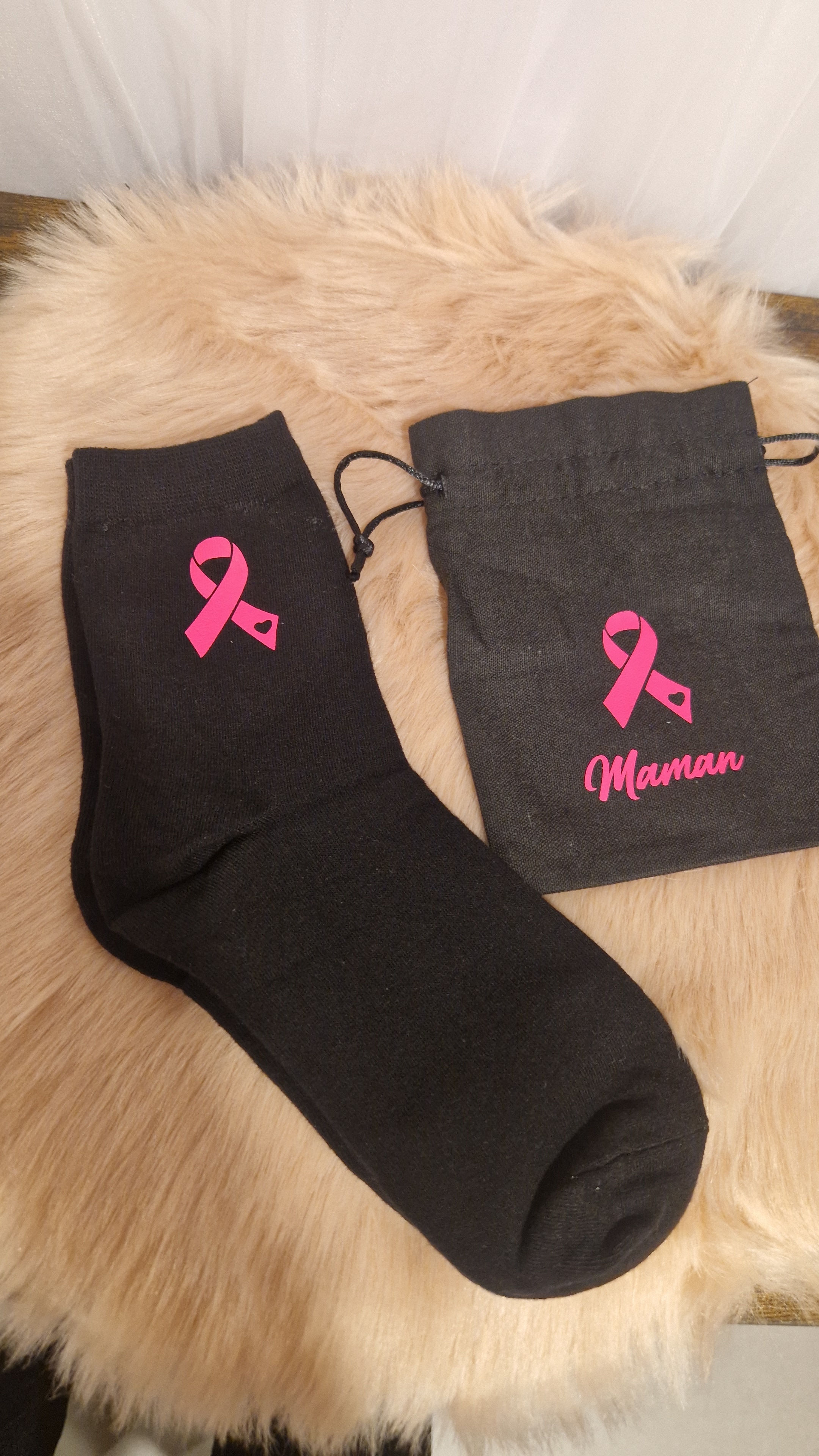 Chaussettes personnalisées octobre rose