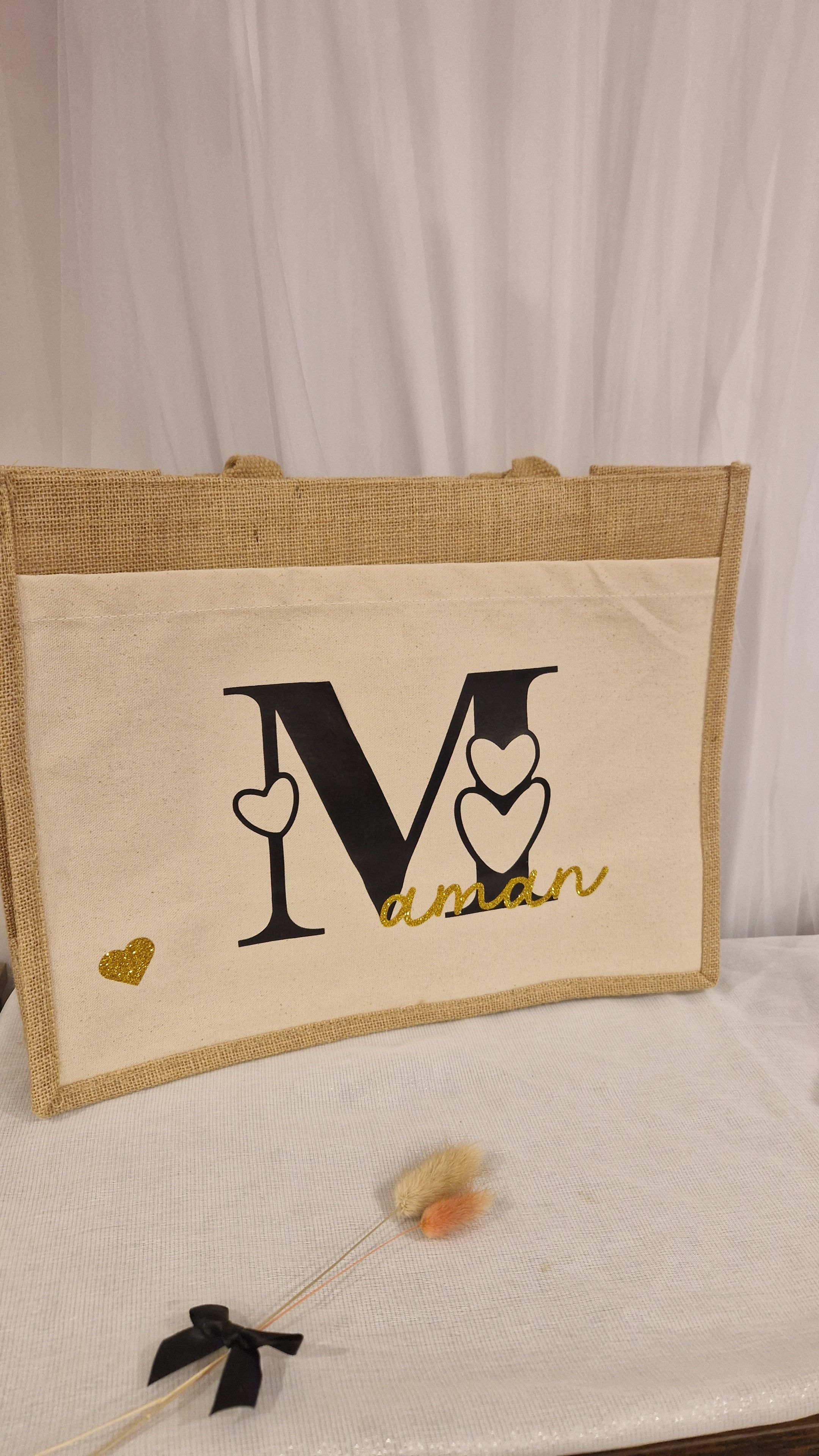 Sac cabas initiale cœurs