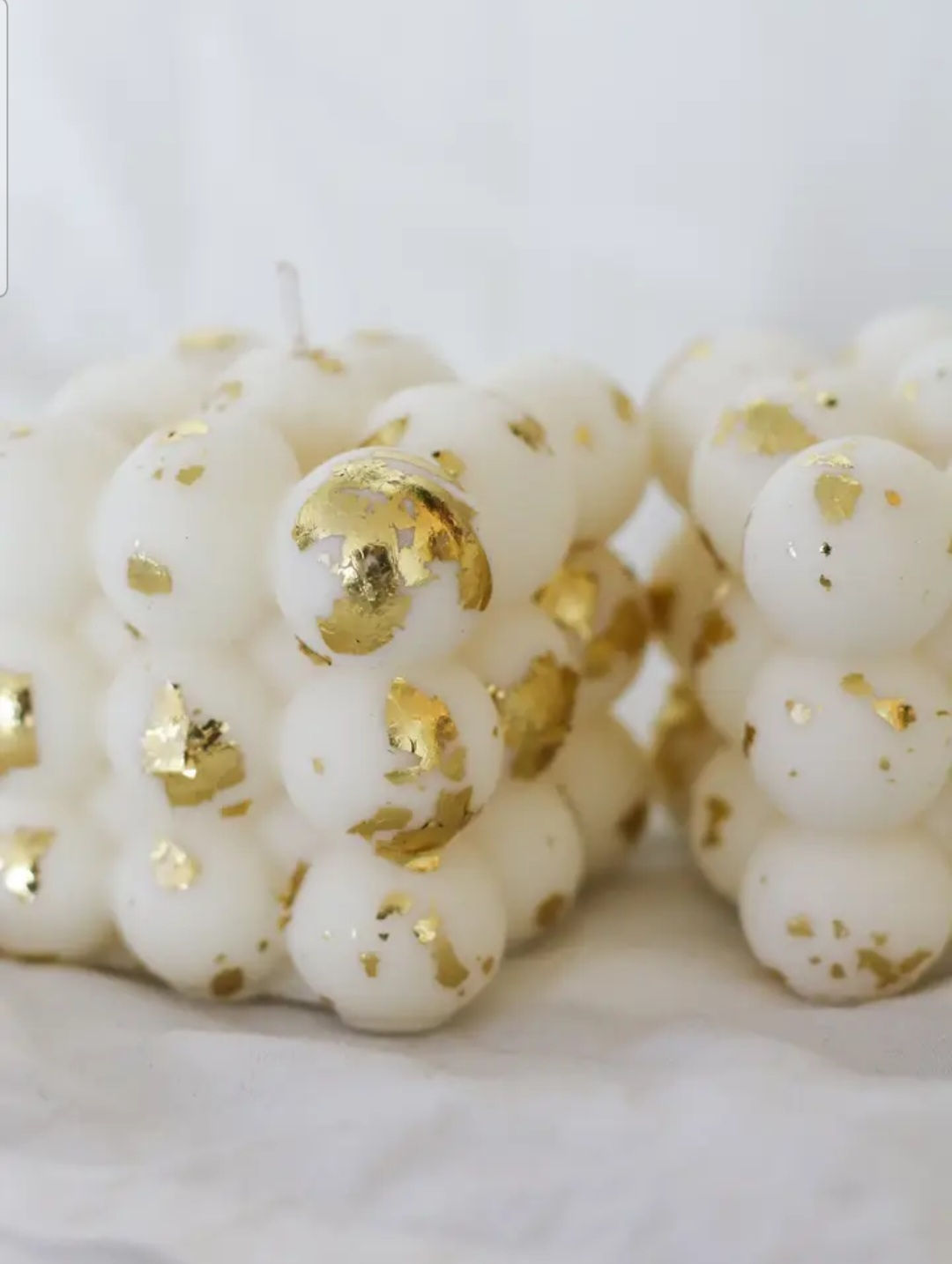 Bougie bubble feuilles d'or