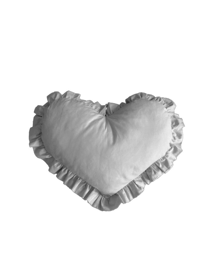 Miniaturbild: Herzkissen mit Rüschen - einfarbig