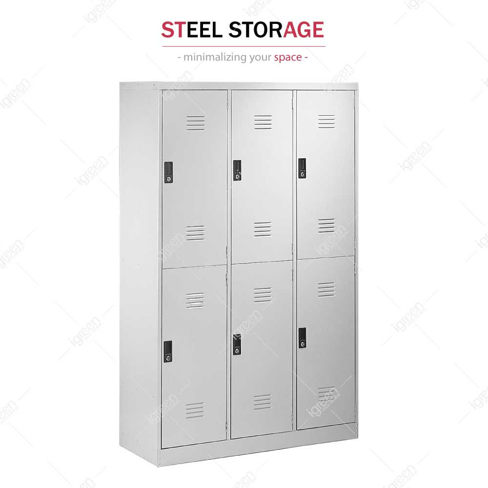 Steel Locker 6 Compartments 2 Levels