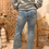 Thumbnail: Raw hem ripped open knee fit flare jeans