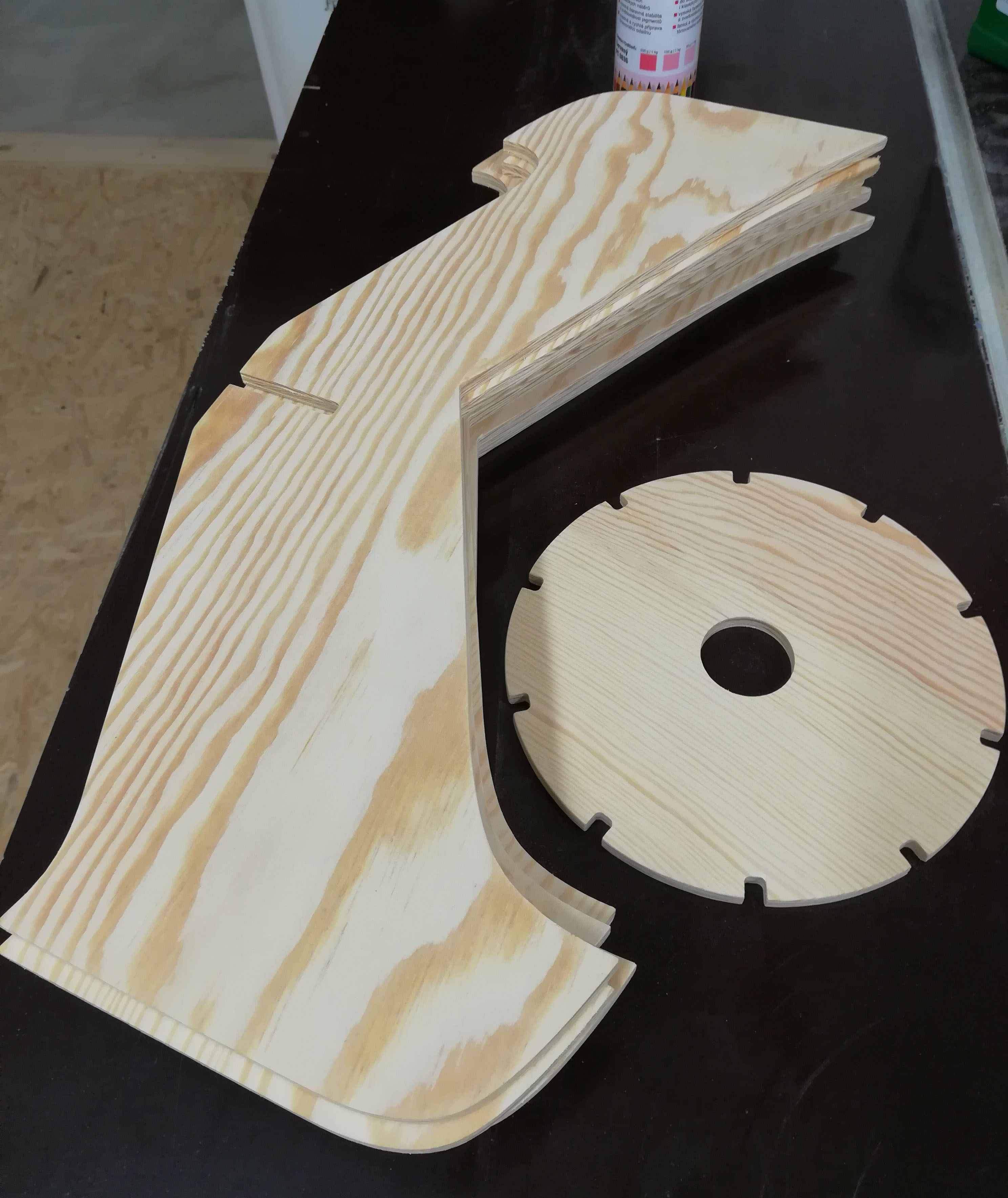 Wooden lamp cutted by CNC machine Czechia