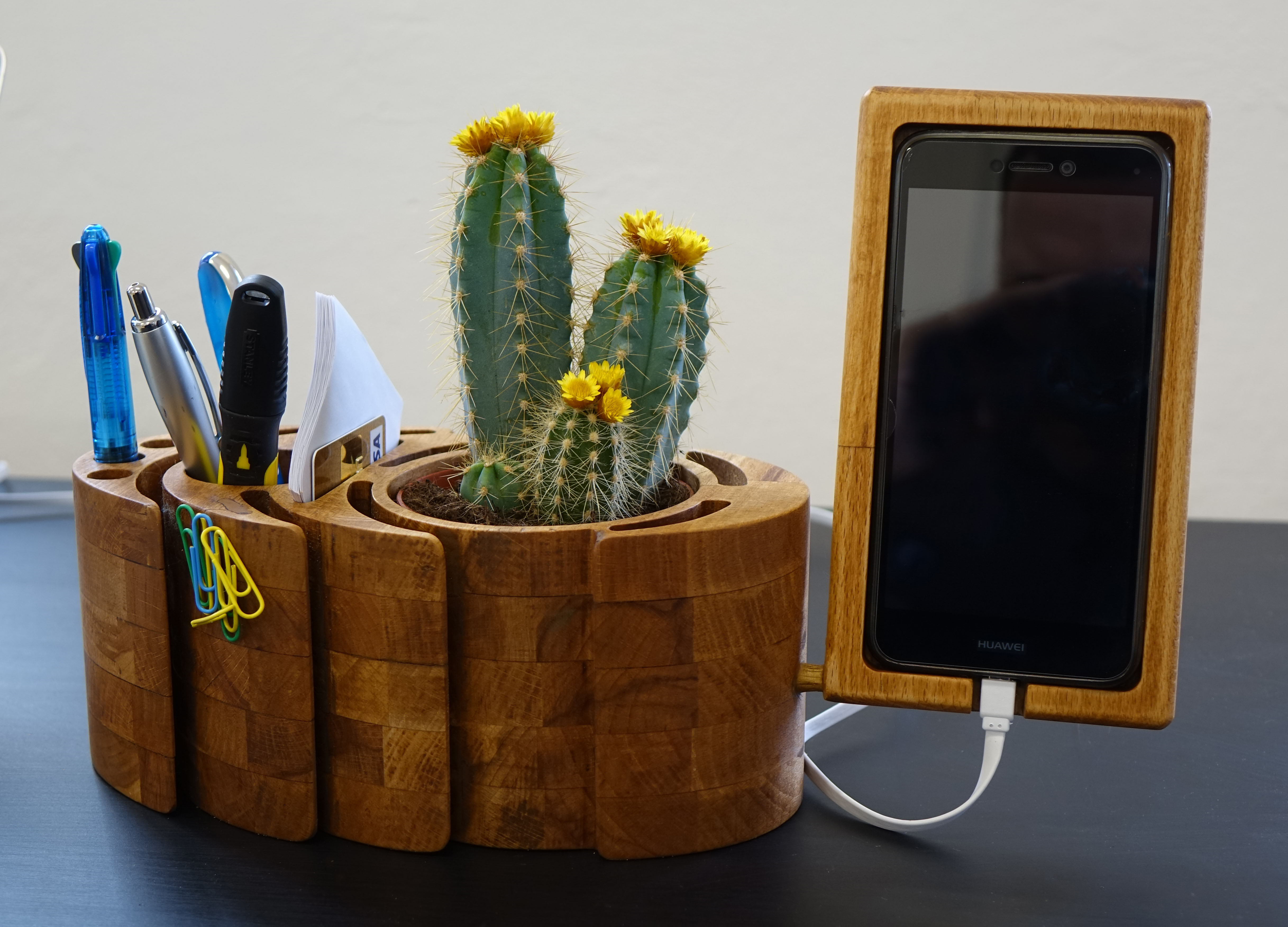 Wooden desk organizer designed from customer's logo Czechia