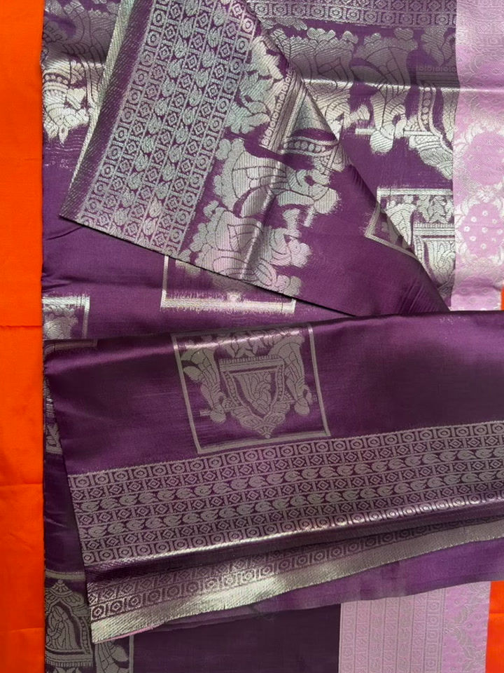 Palakku Saree - Lavender & Purple
