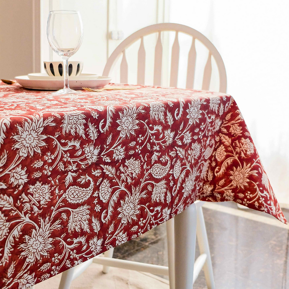 Thumbnail: All Over Red - Wipeable & Anti-slip Cotton Tablecloth