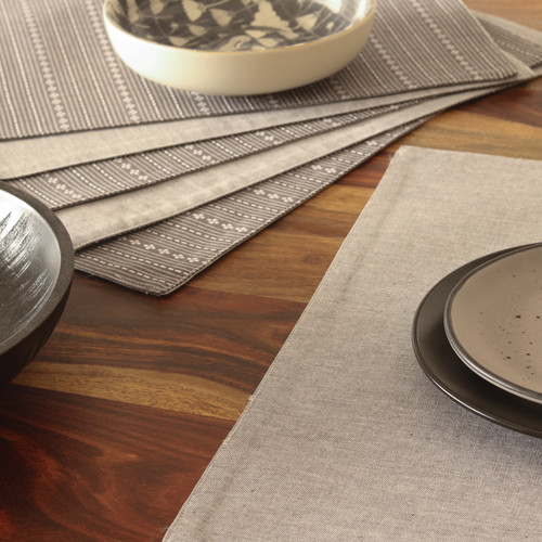 Woven Winter Grey Wipeable & Reversible Placemats Theyardhouse