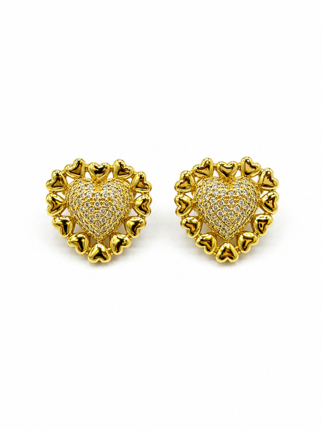 Aretes Oro Laminado Corazón 