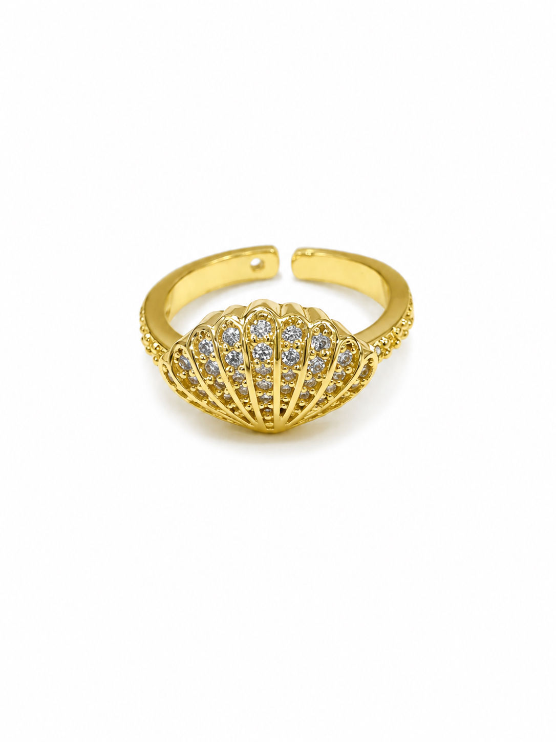 Anillo Oro Laminado Concha Piedra