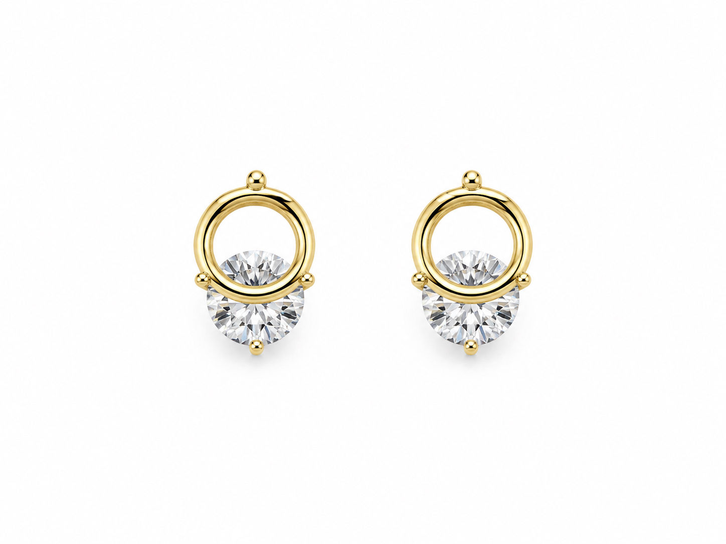 Aretes Oro Laminado Piedra 
