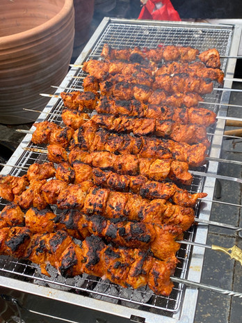 The Indian Dish Live cooking Chicken Shish in Kent