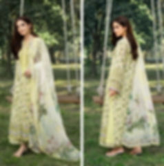 Elaf Luxury Print Chikenkari 2026 Hit Code EYRA 6A Yellow