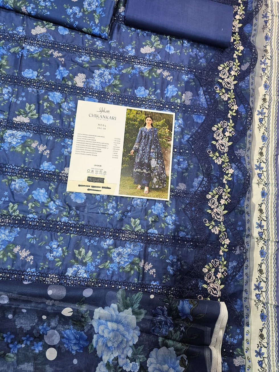 Thumbnail: Elaf Luxury Print Chikenkari 2026 Hit Code NEEL 3B