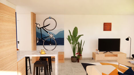 Le vélo intégré dans la pièce de vie