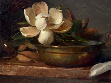 oil sketch of a magnolia flower