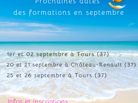 Dates des Formation au Massage des 5 Continents en septembre à Tours et Château-Renault (37)