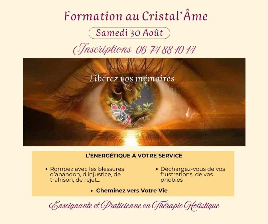 Formation Cristal'âme Samedi 30 Août 2025 à Tours (37)