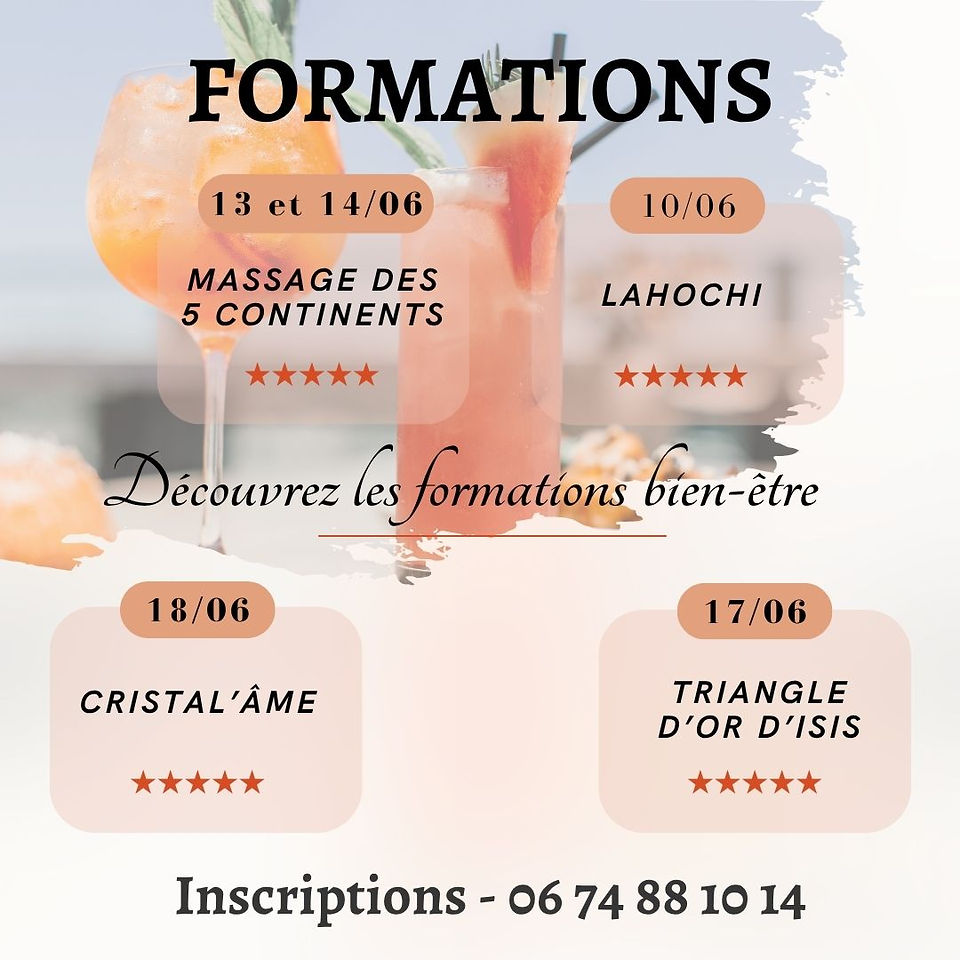 Formations énergétiques & massages en Juin à Tours (37)
