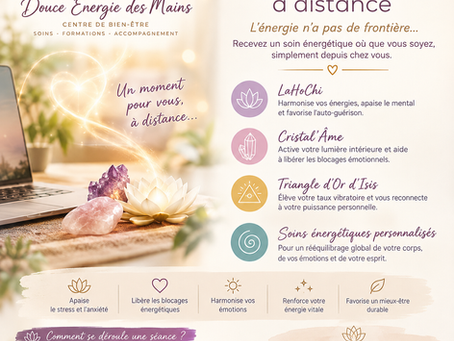 Soins énergétiques à distance – Réservez votre moment pour booster vos énergies sans vous déplacer